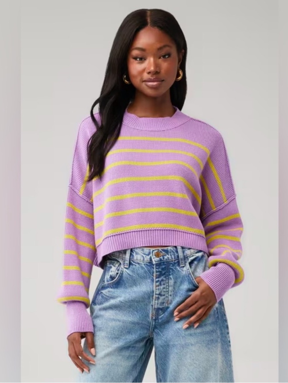 Free people Easy Street Stripe Crop Pullover